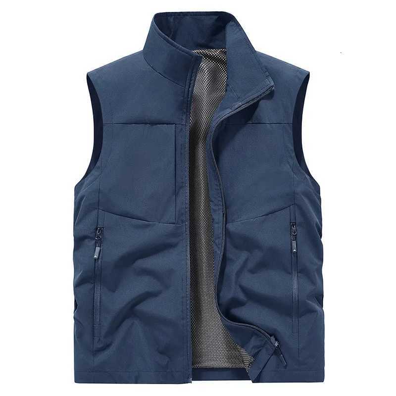 Men Men's Vests New Summer Outdoor Waterproof Quick Drying Cargo Vests Male Thin Mesh Breathable Waistcoats Climbing Sleeveless Jackets 5XLW261