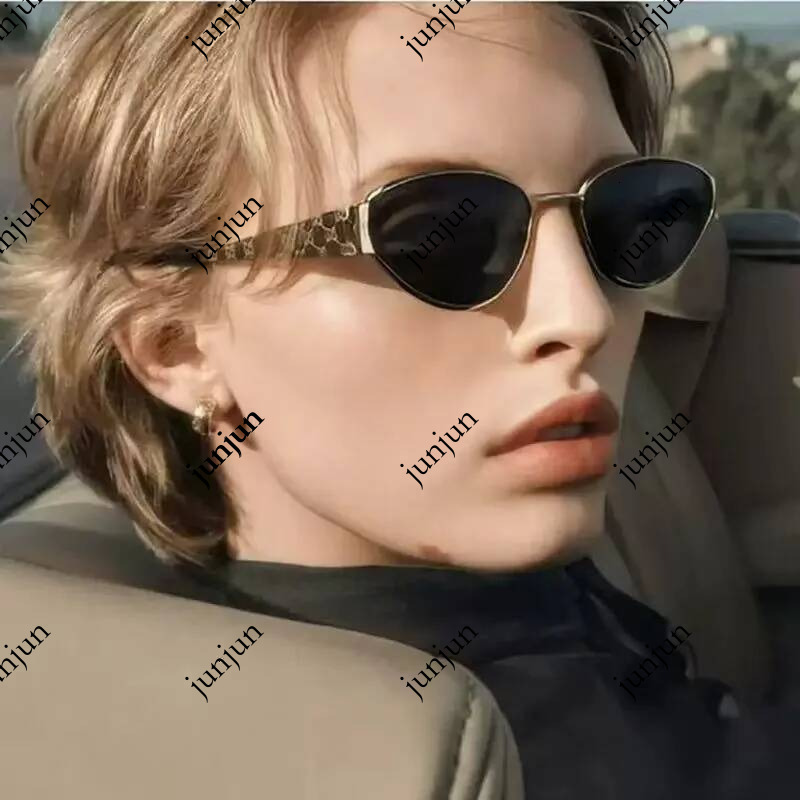 New Metal Cat Eye Fashion UV Protection Ins Internet Celebrity Light Luxury Brand Sunglasses For Women