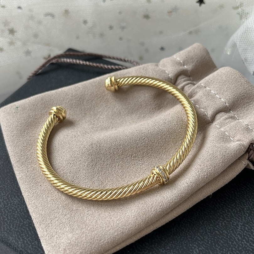 DY Cable Jewelry Designer Davidjersey Yurmannn Luxury Bracelet For Woman Men Luxe Bangle DY Fashion Trendy 4MM Bracelet Round Bead Twisted Line Jewe