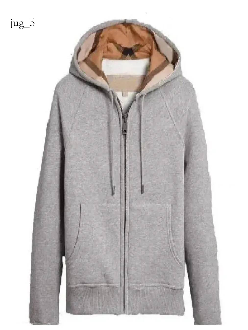 Argyle Plaid Embroidered Hoodies Men's Unisex Zip Up British Hooded Sweatshirts Trendy Casual Winter Autumn Outwear Bur berries jacket 798