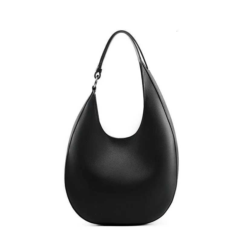 Evening Bags Genuine Leather Women Tote Bags Fashion Designer Women's Shoulder Bag Quality Cowhide Large Capacity Half Moon Handbags H261016