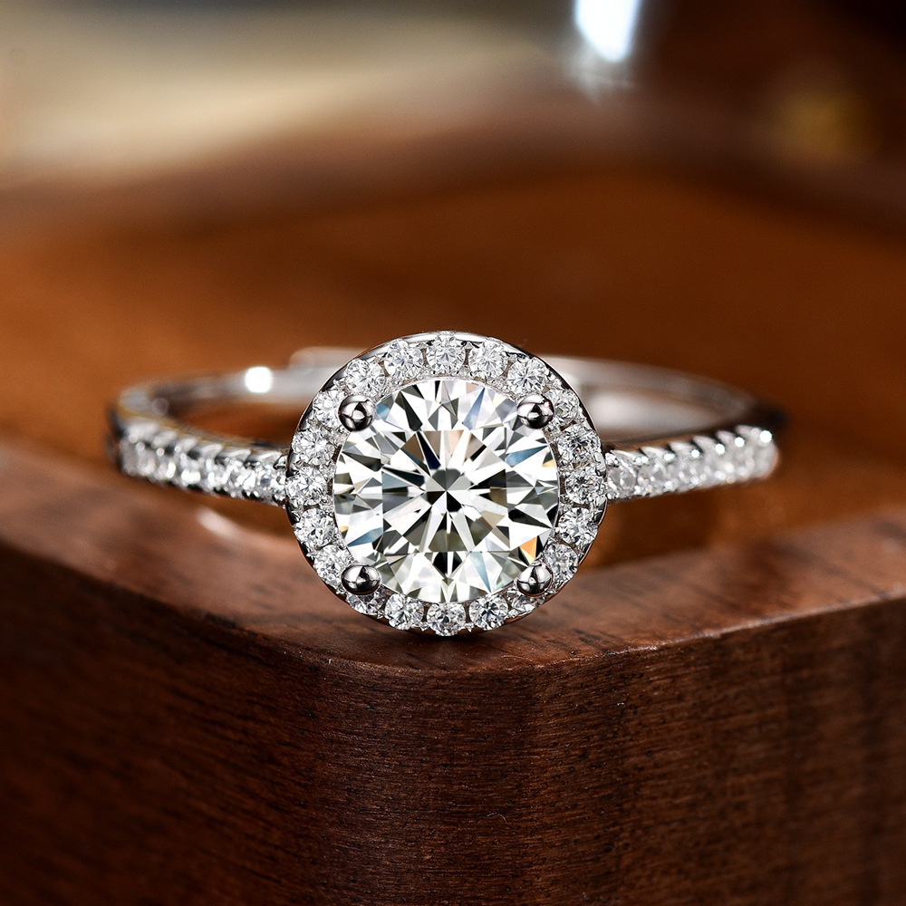 S925 Sterling Silver designer Ring Diamond Ring round wedding ring jewelry Engagement Ring for women