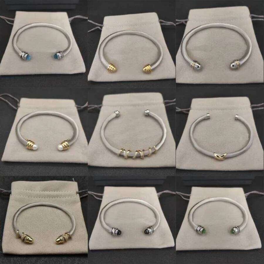 2026 Designer Bracelet Women Opening Cable cologne perfume Wire Pearl Head Classic Style Jewelry Woman Cuff Bracelets Bangle Twisted Street Casual D