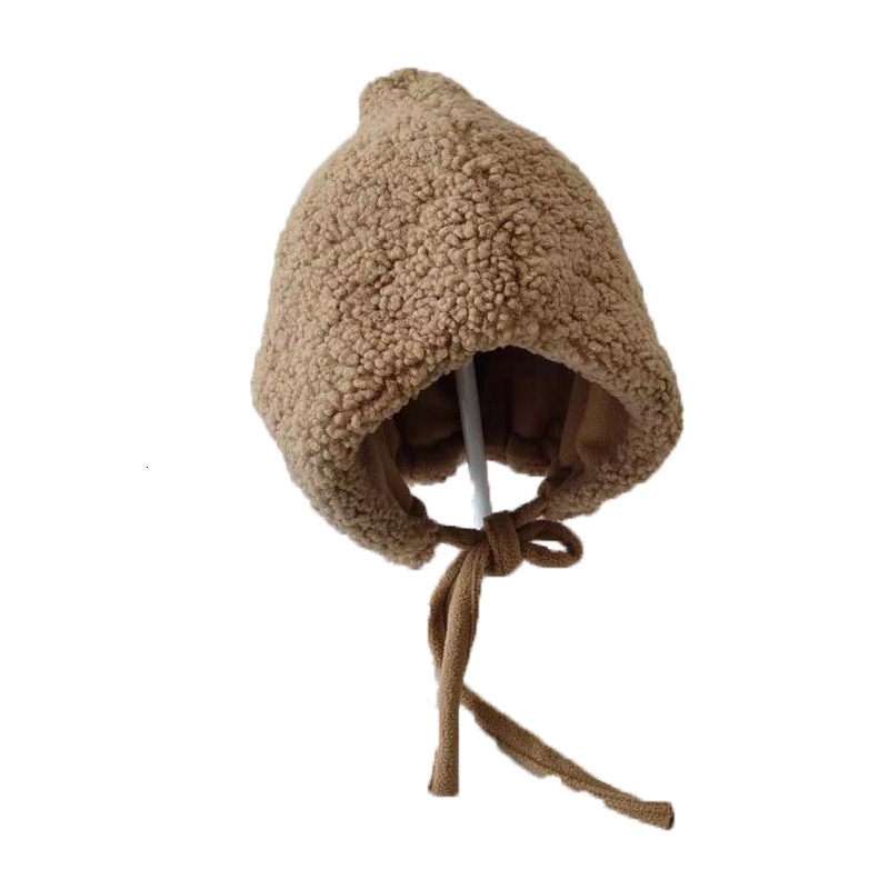 Earflap for women Japanese style autumn and winter fleecelined warm soft cute lamb wool windproof pullon hat