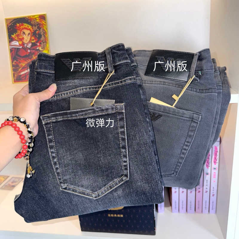 designer Men's Jeans Small Eyes High-End European Autumn/Winter men Slim-Fit Straight-Leg Stretch Denim Pants with Vintage Wash for Casual Wear