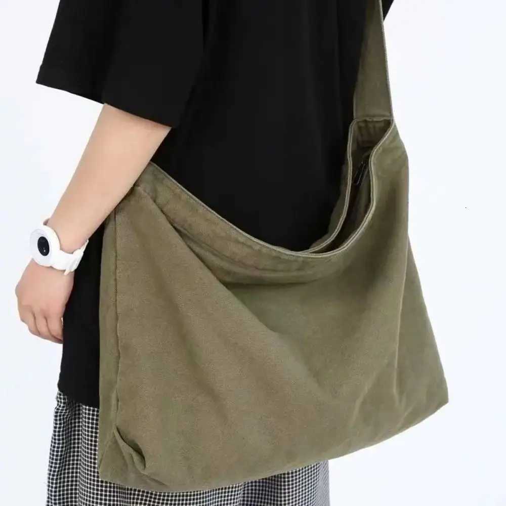 Shoulder Bags Canvas Shoulder Bag Korean Style Large Capacity Messenger Bag Multi-purpose Women Men Travel Tote Bag H261016