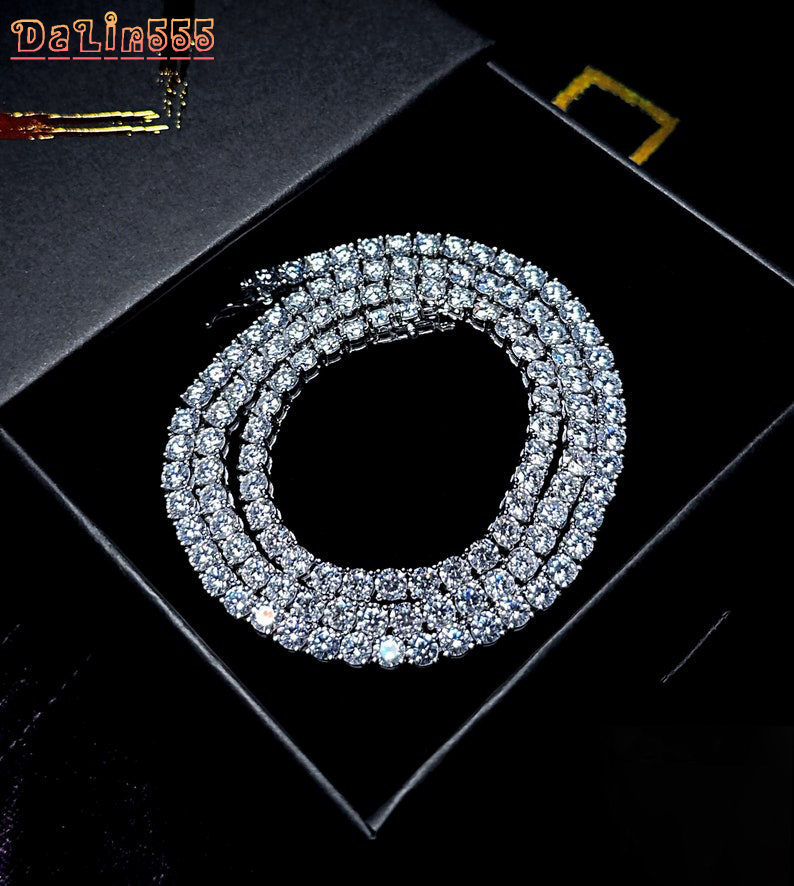 SMON01 Cheapest Wholesale Factory Price D Color 2MM 3MM 4MM Hip Hop Moissanite Diamond Tennis Chain Necklace for Women Men