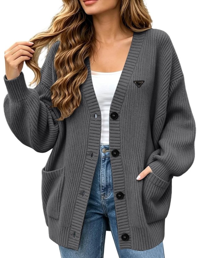 Women's sweaters cardigan designer sweater coat fashion Relaxed single-breasted lazy retroletter knitted sweater Jacket RADA1017