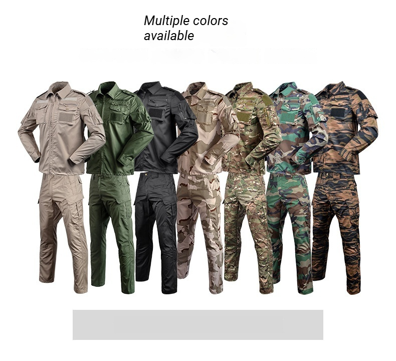 2Pcs Long Sleeve Shirt & Pants Set, Wear Resistant Tactical Training Outfit for Instructor Men's Sports Suit, Outdoor Suit