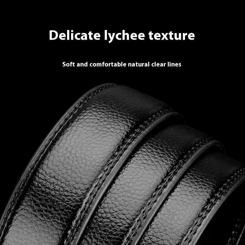 Automatic Belt Without Buckle Men's 110-160cm Genuine Leather Belt 3.5cm Belt for 3.5-3.8 Buckle Replement Belt M261016