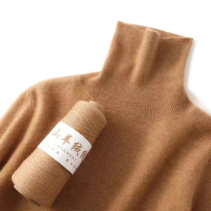 2026 AutumnWinter Women's 100 Mink Fur High Collar Sweater With Thick Pullover Knit Solid Color HighEnd Fashion 261008