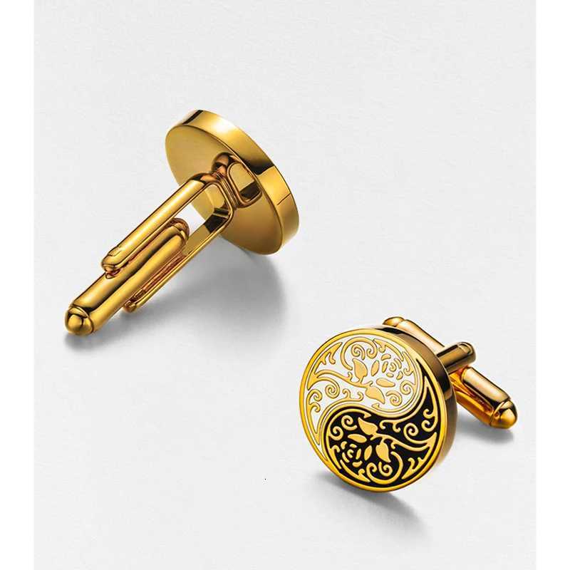 Design KFLK Cuff High Links Quality Cufflinks for Mens Chinese Style Tai Chi Rose Cuff links Buttons Shirt Wedding Cust GuestsW261017