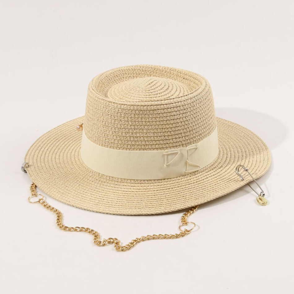 2026 New cologne Women Snapbacks Designer Pearl Wide perfume Brim For Travel Straw Hats Sun Protection Caps P1