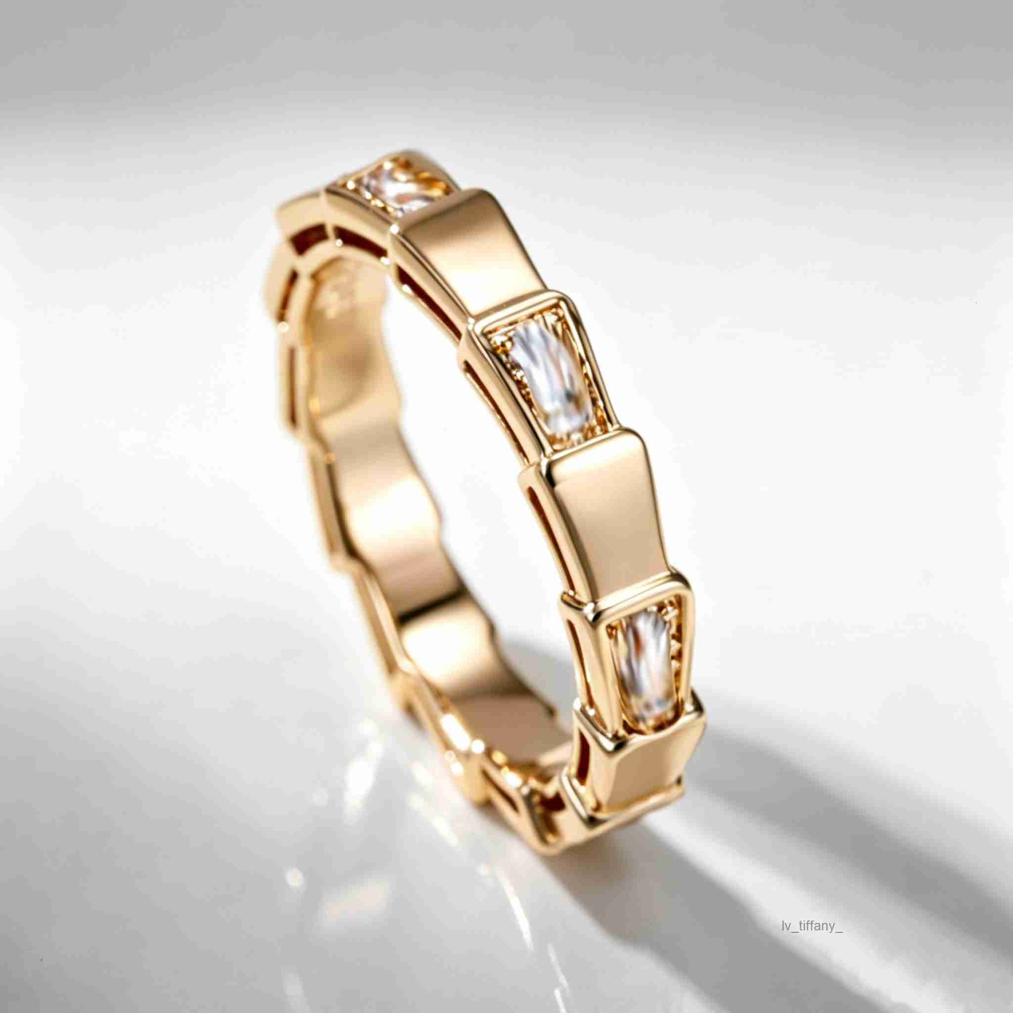 Designer ring luxury classic jewelry gold sliver snake segment band ring unisex fashion trendy nice holiday love gifts 18K gold plated for women par