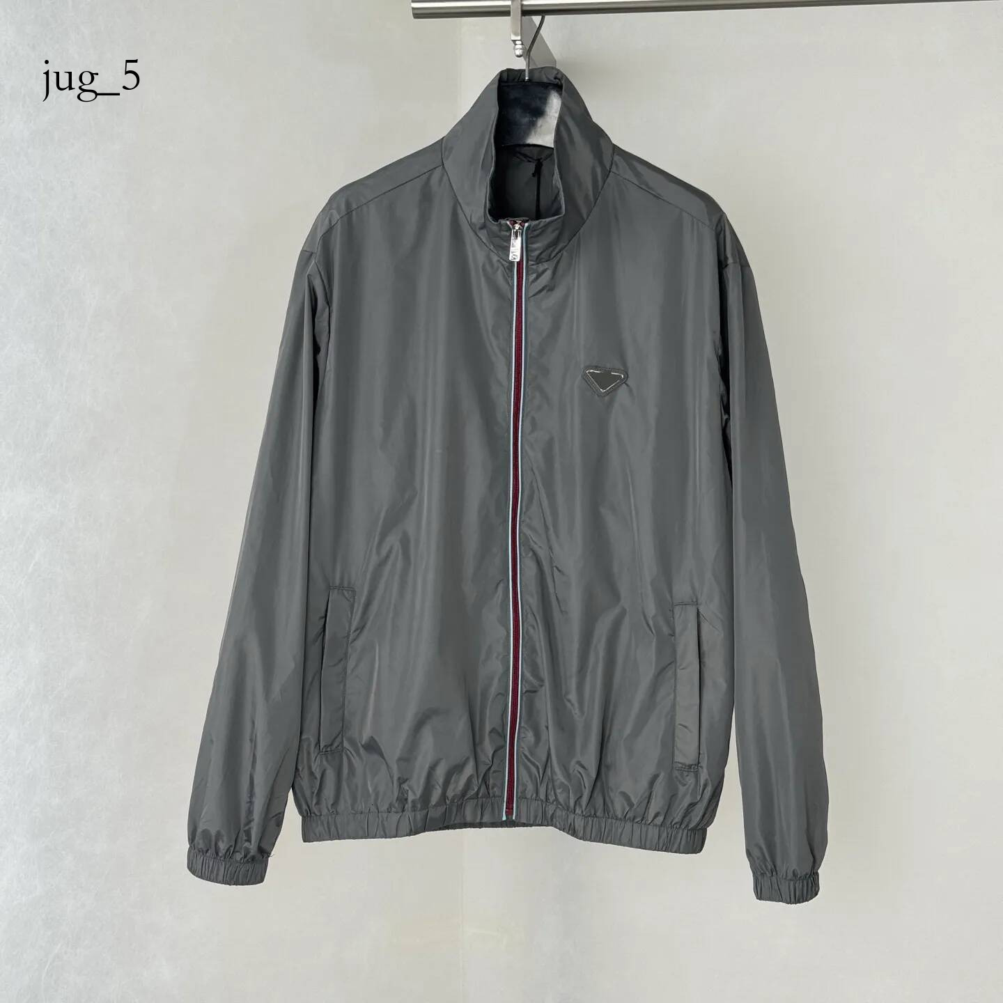 pradmen jacket Men's Fashion Triangle Logo Stand up Collar Lightweight Luxury Jacket Counter Same High Density Anti Wrinkle Nylon Windproof Fab