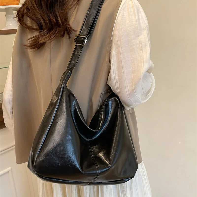 Evening Bags New Trendy Slouchy Shoulder Bag for Women PU Leather Large Capacity Underarm Bag Ladies Hobo Tote Bag H261016