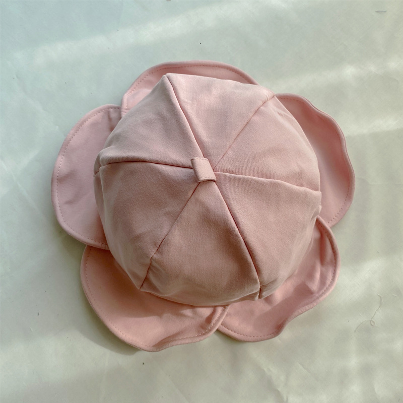 Women's white fisherman hat Japanesestyle ruffled bucket with pleated trim simple wide brim faceslimming sun protection hat for summer