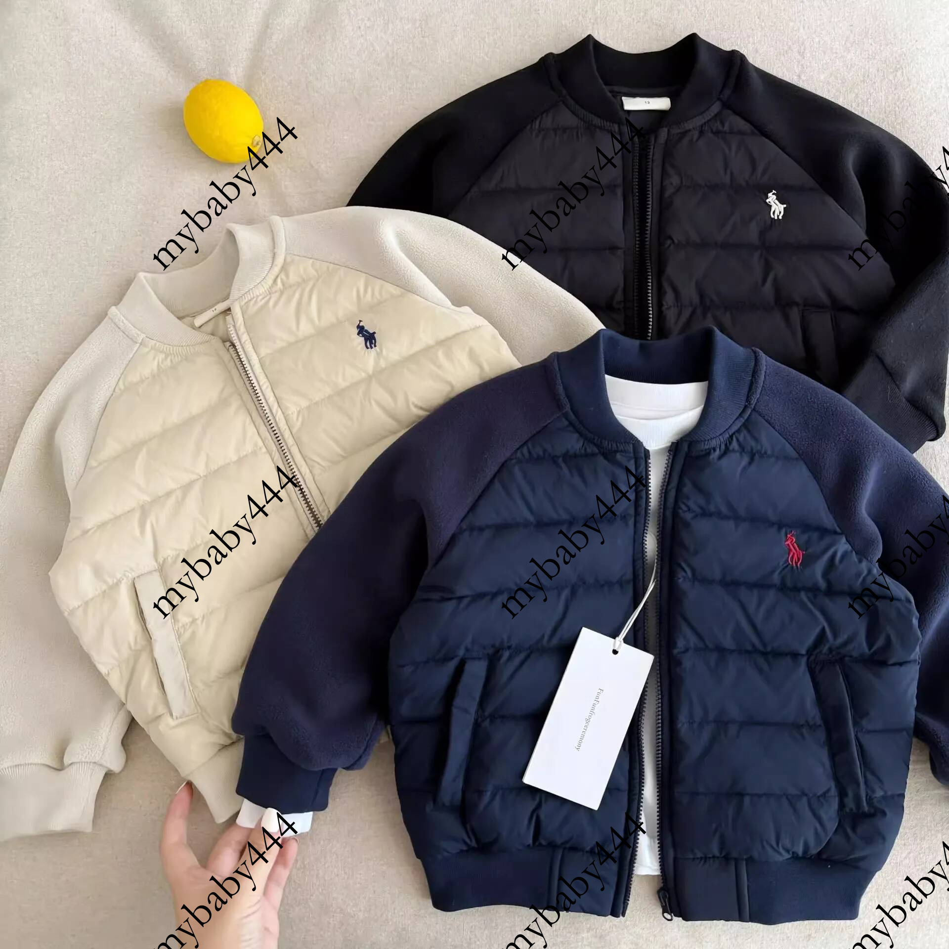 Free shipping Kids Clothing Children's thick spliced cotton jacket comfortable simple and warm