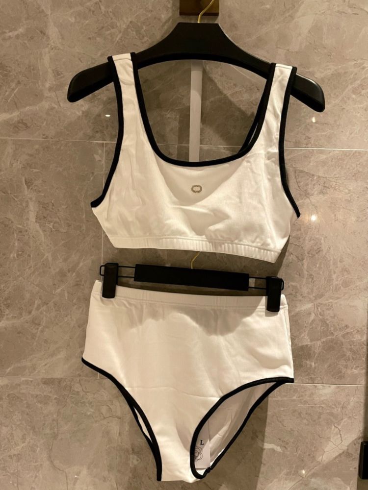 Luxury Designer High Waist Women's Bikini Set, Sexy Padded Push Up 2 Piece Beach Swimwear