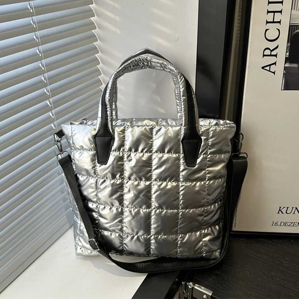 Cross Body New Solid Color Quilted Tote Bag Waterproof Lightweight Shoulder Bags Large Capacity Puffer Crossbody Bag H261016