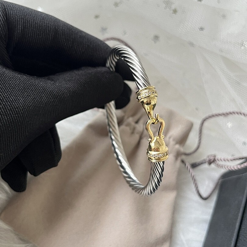 DY Cable Jewelry Designer Davidjersey Yurmannn Luxury Bracelet For Woman Men Luxe Bangle DY 5MM Diamond Hook Head Jewelry DB109