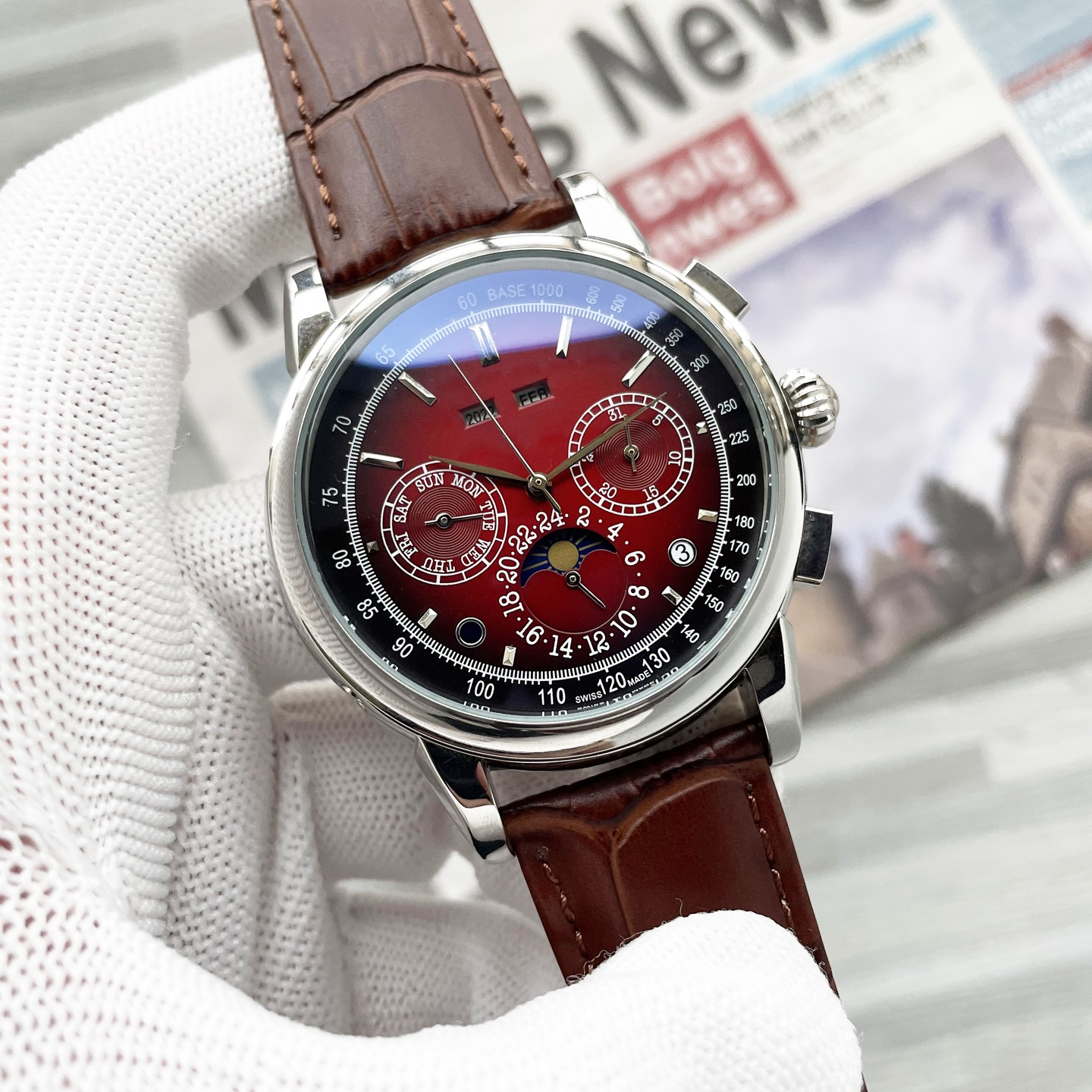 Luxury Mens PPity 5270 Automatic mechanical movement Watches 40MM Men Watch Stainless Steel Case Waterproof Fashion moon phase Montre Wristwatches #