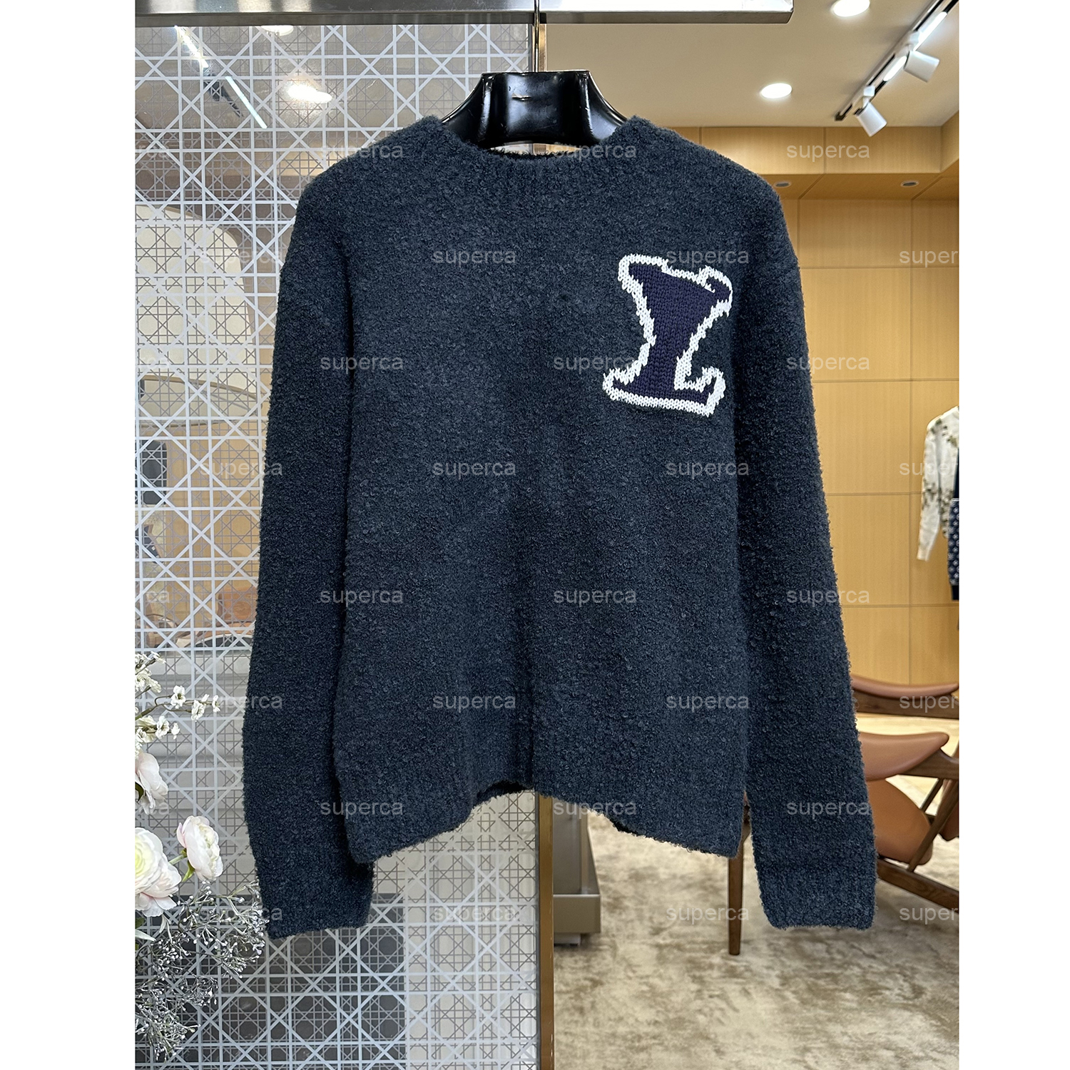 Luxury Designer Men Crew Neck Knit Sweater Embroidery Pattern Loose Drop Shoulder Casual Pullover Knitwear Multi Color S M L XL 56e50h