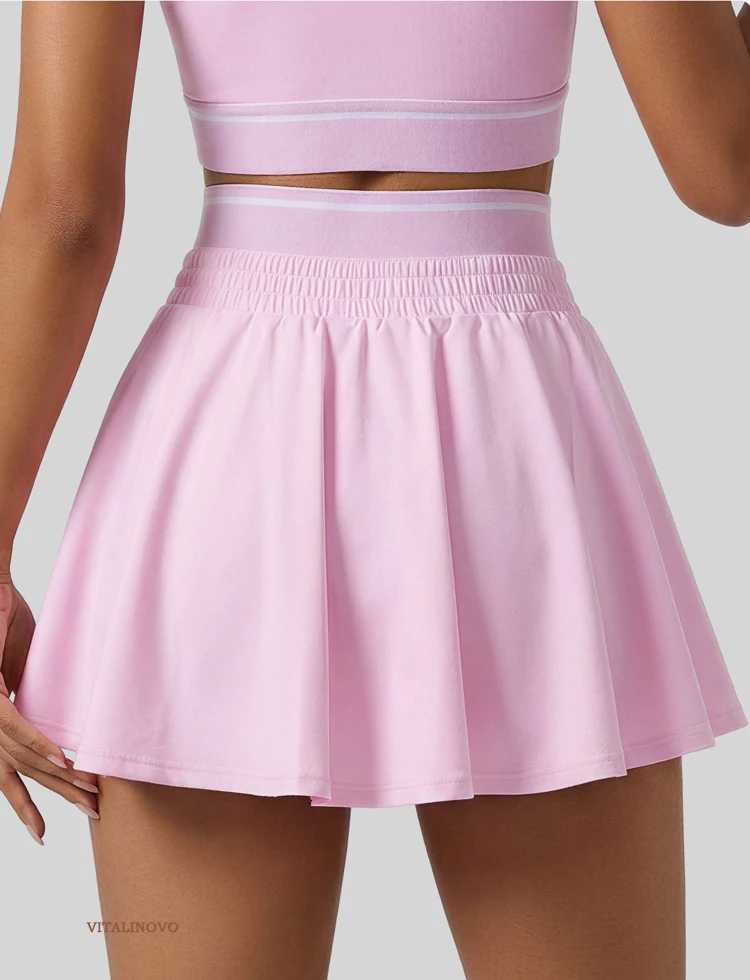Flowy Ruffle Women's Tennis Skirts Skirts with Pockets Double Layer High Waisted Skirts Shorts for Athletic Skorts Sports Running W261017