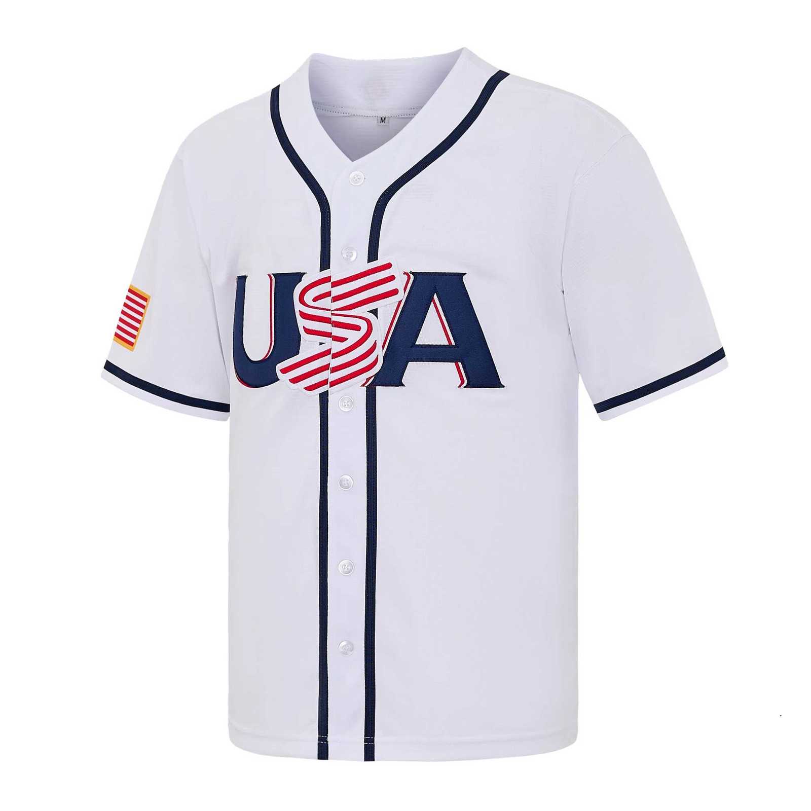 #99 Men's Men's Aaron T-Shirts Judge USA White Baseball Jersey Letter Embroidery Jersey WBC National Team Fan Apparel Game Day Casual Spor