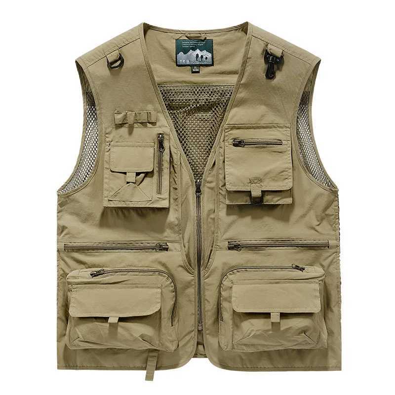 Vests Men Multi-pockets Waistcoats Men's Climbing Sleeveless Jackets New Summer Men Outdoor Mesh Fishing Photography Breathable Vests CoatsW261