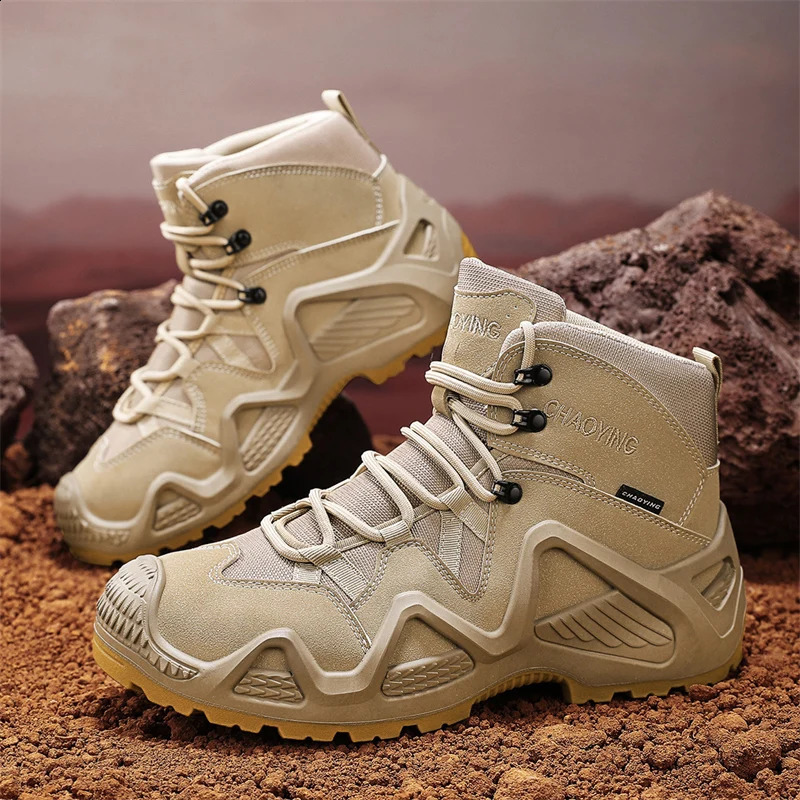 Men Tactical Boots with Straps for Combat Training Waterproof Straps Outdoor Hiking Breathable Shoes Multifunctional Motorcycle 261013