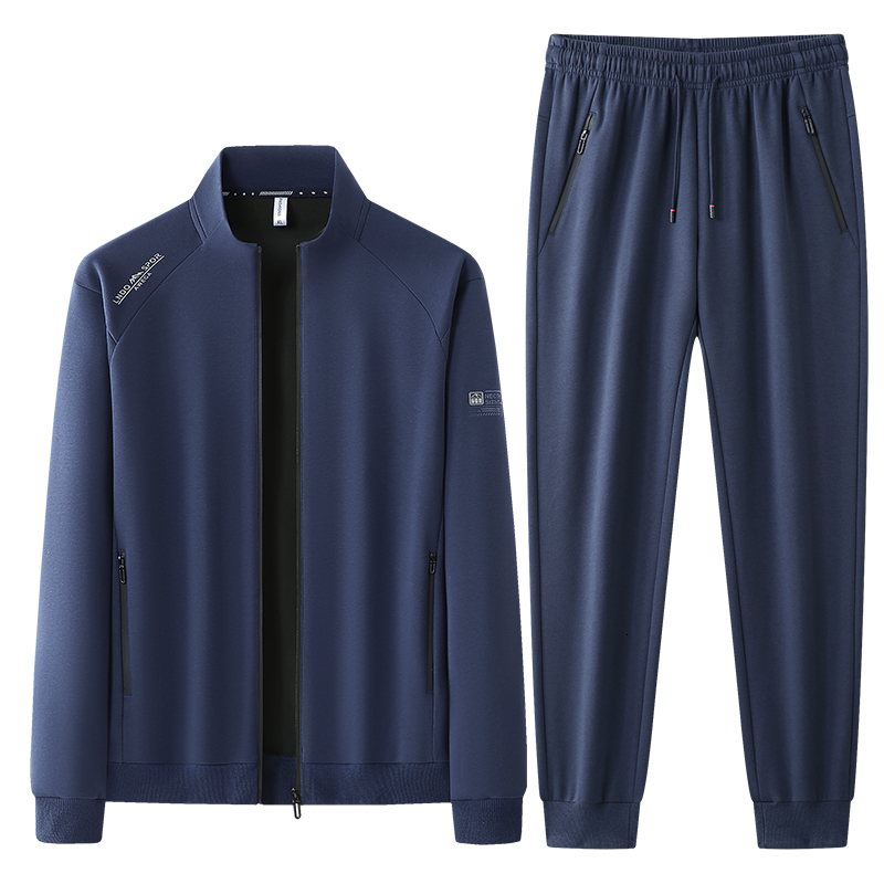 Men's Spring Autumn Sports Suit Breathable Cotton Loose Plus Size L-8XL Casual Sweatshirt Sweatpants 2 Piece Set Fashion Sets