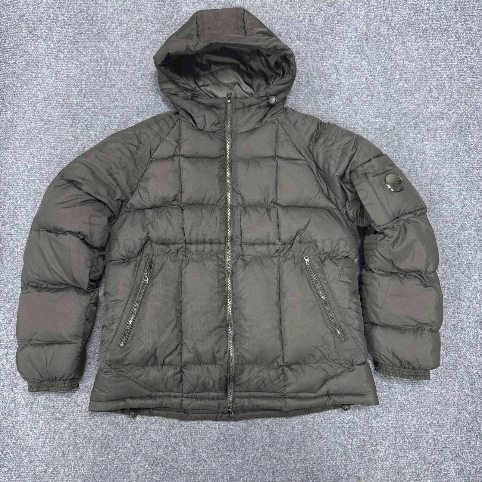 Cmap Hooded Puffer Down Jacket Built In Goggles Lightweight Quilted Winter Coat Warm Windproof Outerwear For Casual Outdoor S XL aed