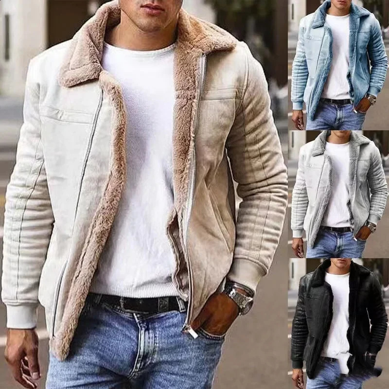 Men's jacket fur winter coat thickened with warm zipper Pilot autumn men 261008