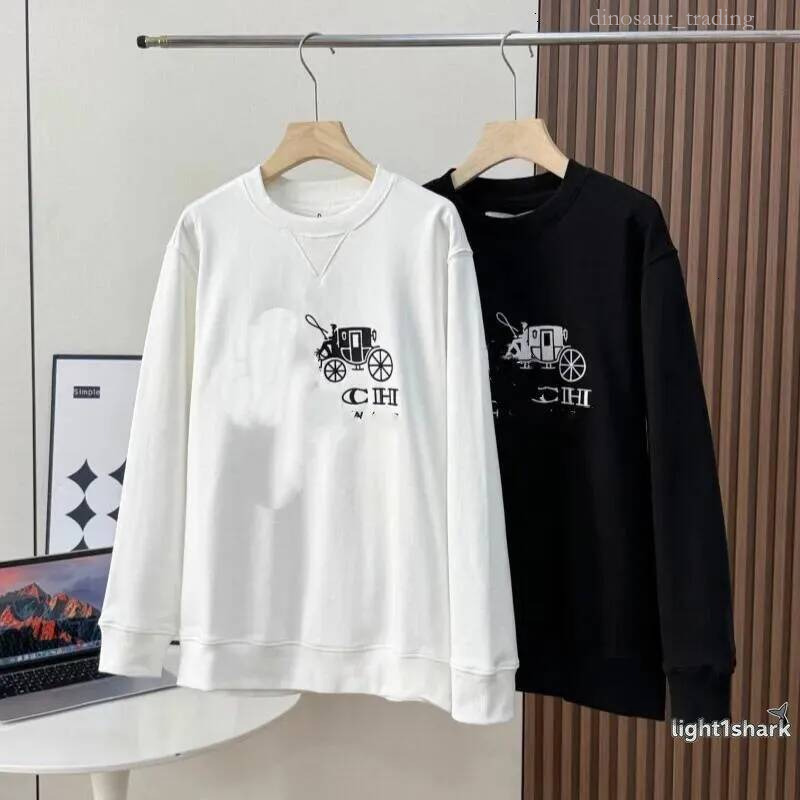 coac Hoodie Koujia Classic Embroidered Carriage Round Neck Sweatshirt Loose Casual Couples Top 25th Autumn New Style coac hoodies 947
