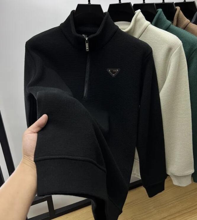 Designer Hoodies luxury thickened jackets Embroidery Half zip Brand Stand up collar base shirt top clothes men Hoodies