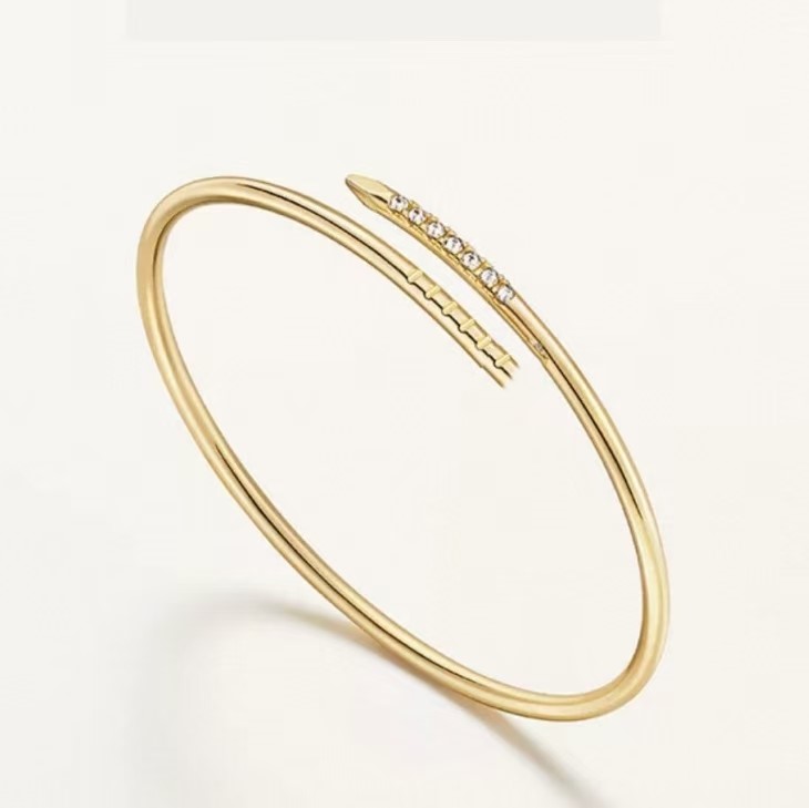 Bracelet à ongles de luxe avec diamants incrustés Choix de métaux : Or, Argent, Or Rose