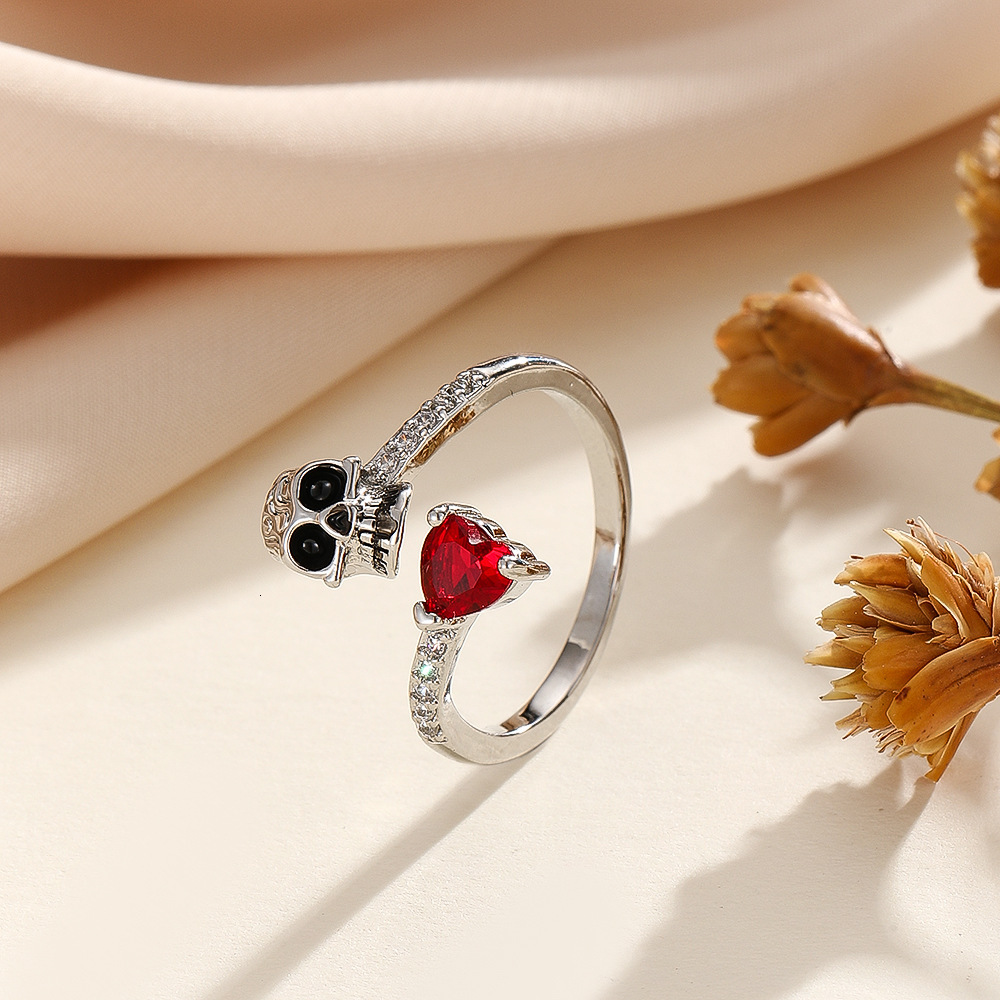 Fashion Rings for Women Halloween Vintage Skull Zircon for Women Designer Jewelry Gothic Series Adjustable Ring Factory Direct Sale