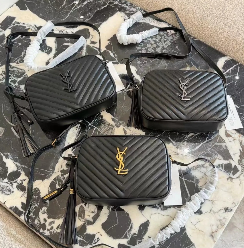Luxury Designer Quilted Camera Bag Women Black Leather Crossbody with Gold Letter Shoulder Bag Classic Stitching Texture Luxury Bag Exquisite Delica