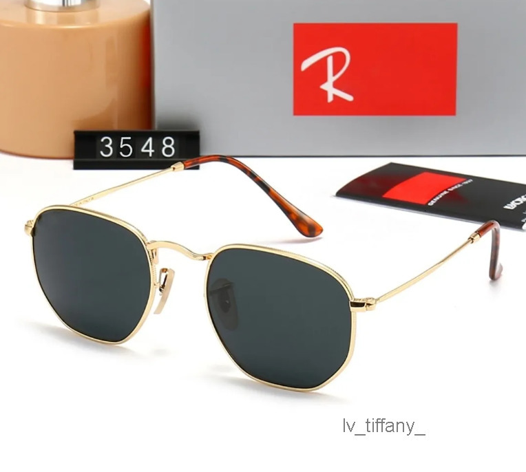 Luxury designer rb Hexagonal metal sunglasses Top quality gafas 3548 3447 luxury UV400 Eyewear Classiceyeglasses for men and women 51mm