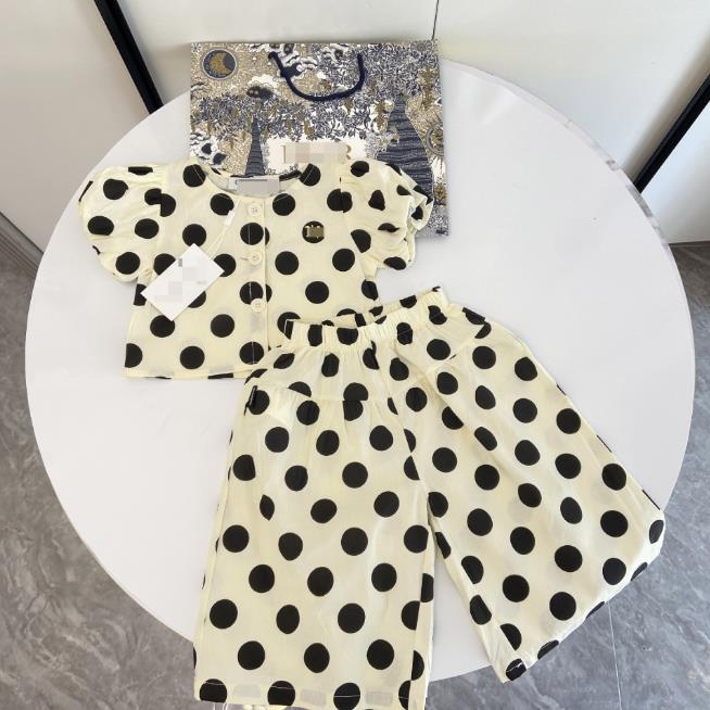 Summer Kids Designer Clothes Cute Two Piece Skirt Set Baby Girls Children Clothing Dresses Sets Short Sleeve Pullover T-shirt Pleated Cake Dress P88