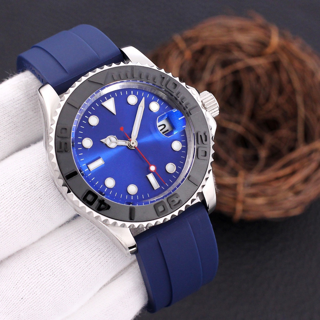 High quality Luxury Designer Fashion 41mm Men's Automatic Mechanical Watch Rubber Strap Wristwatches