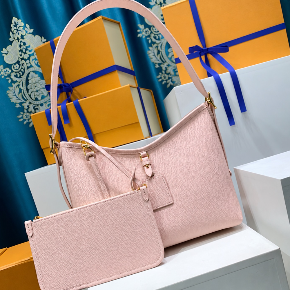 Leather Hobo Shoulder Bag Grained Embossed Calfskin Soft Slouchy Shape Removable Zip Pouch Elegant Shopping Top-Tier Designer Bag