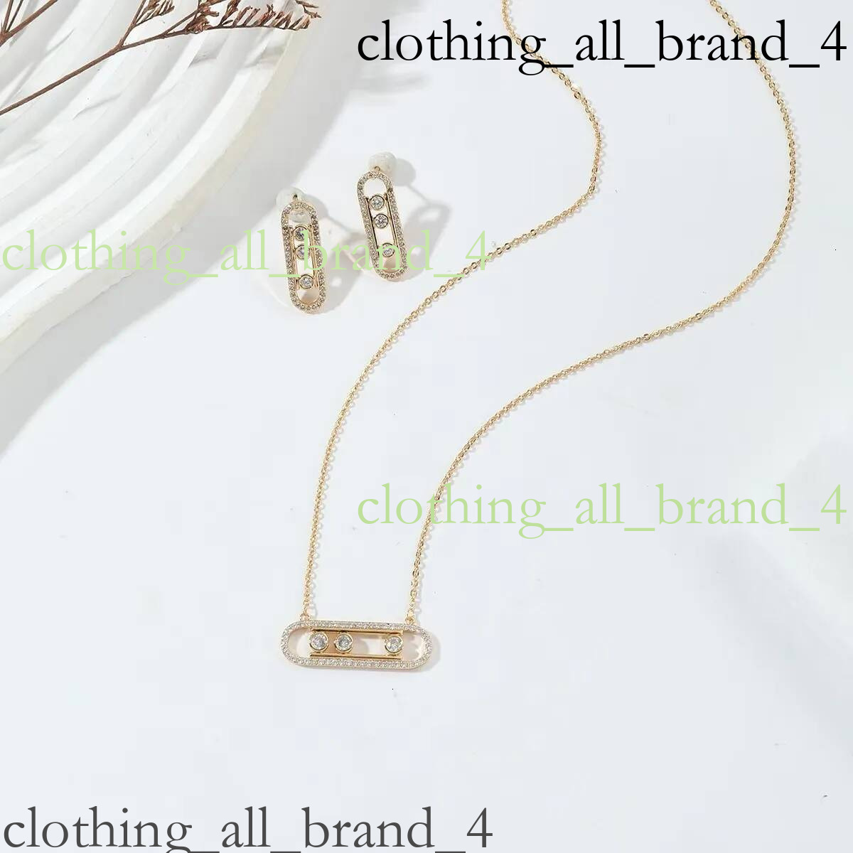 Designer Jewelry High Version Three Diamond Sliding Necklace Fashionable And Personalized Hollow Dynamic Full Pendant Collar Chain Bracelet Gold 202