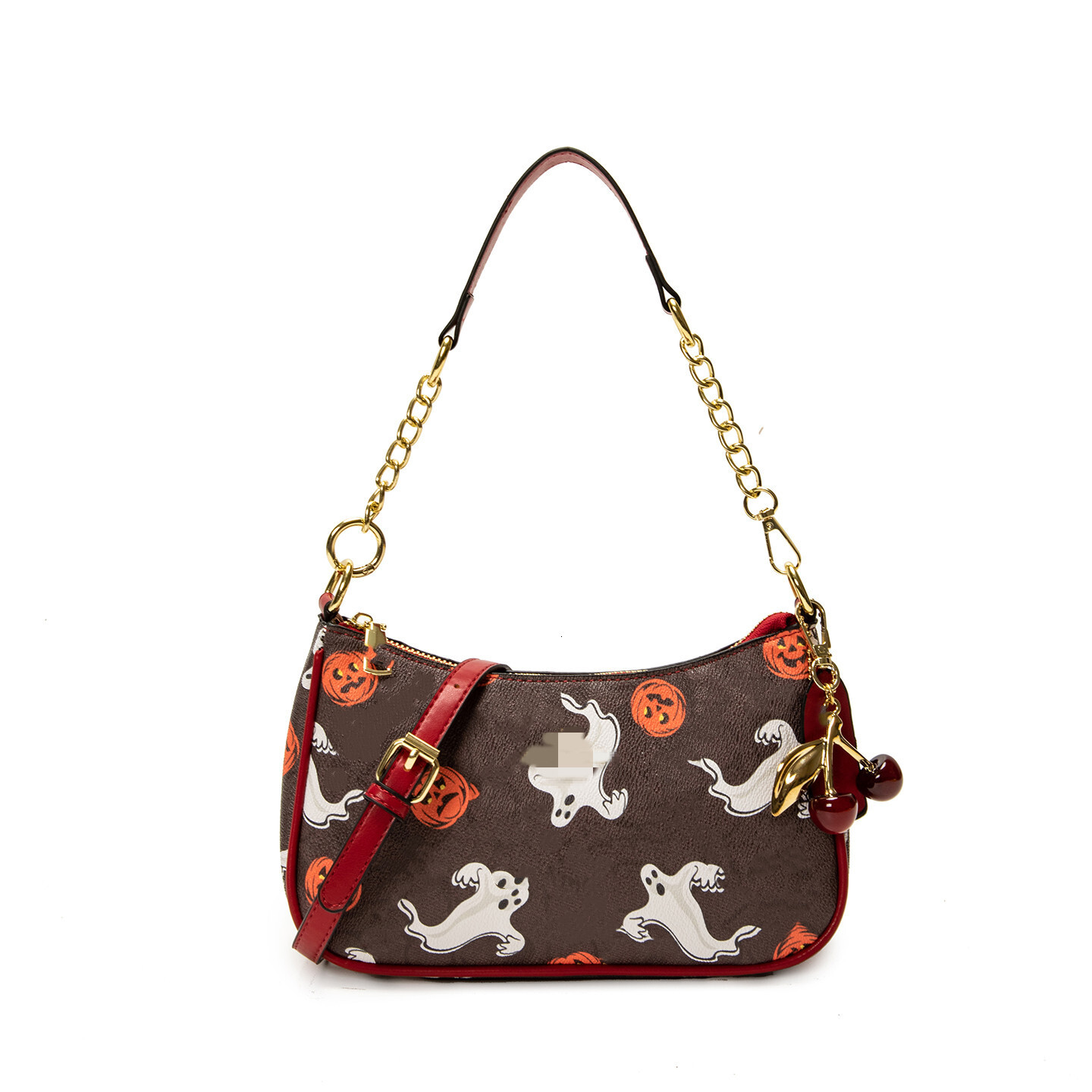 Halloween pumpkin crossbody 2027 new cross-border style, textured and casual small square bag, unique chain shoulder bag