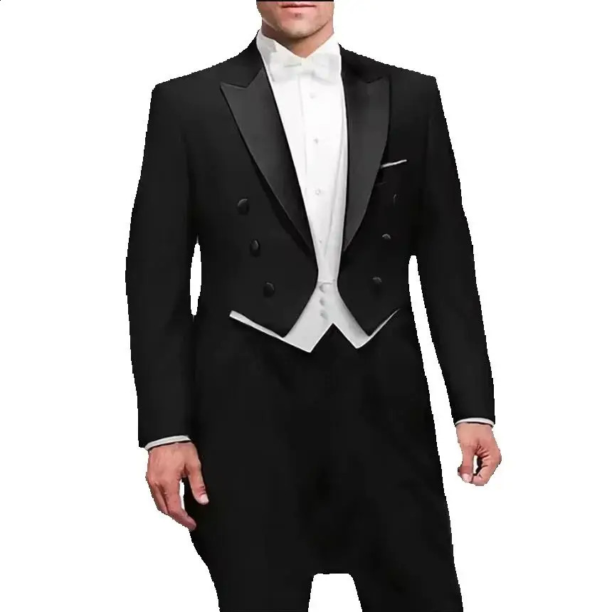 Latest Italian Tailcoat n Men Suits Wedding Prom Sets JacketPantsVest Elegant Terno Male Suit Groomsmen Formal Tuxedos 261017