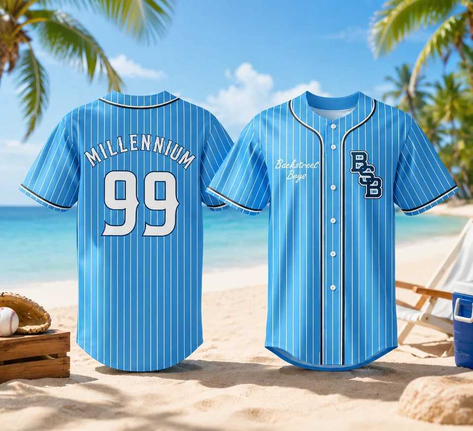 Retro Men's T-Shirts Men Women Baseball Light Blue Pinstripe ButtonUp Short Sleeve Shirt Letter Number Print Hip Hop Streetwear SportW261017
