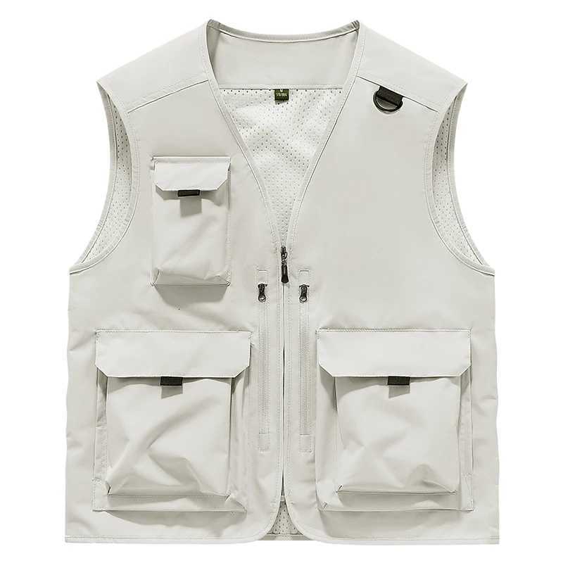 Pockets Men's Multi Vests Men's Tactical Vest New Breathable Outdoor Fishing Vests Leisure High Tech Male Mesh Workwear Photographer Jacke