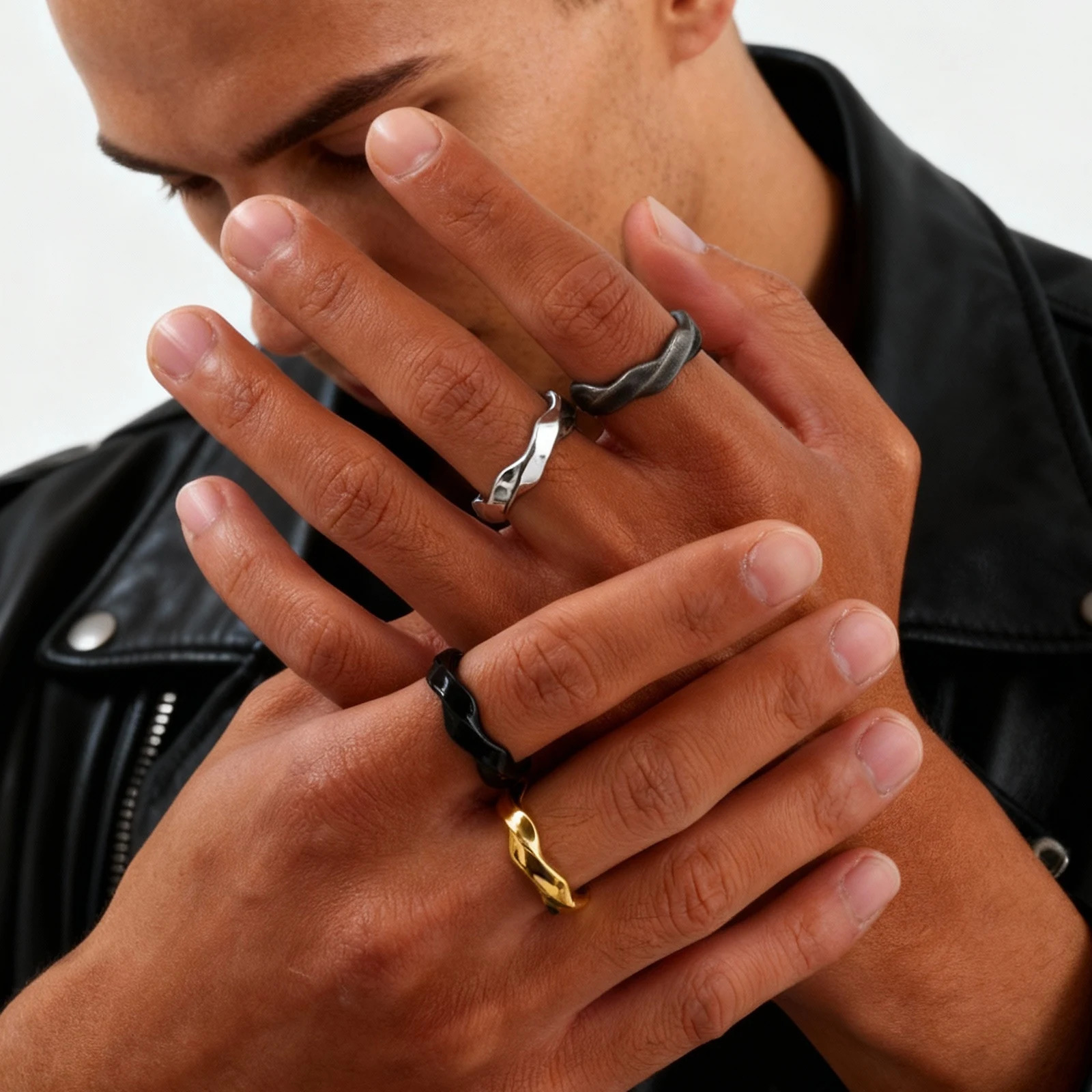 Classic Mobius Stainless Steel Rings for Men Twisted Pattern Finger Band Forever Love Retro Jewelry Wedding Engagement 261017