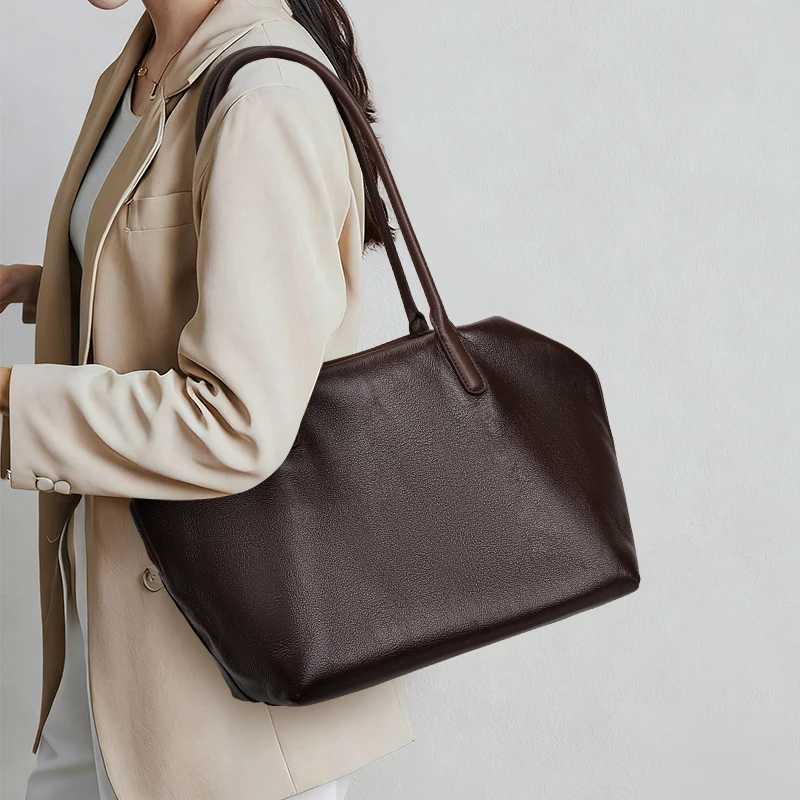 Evening Bags Genuine Cowhide Leather Women's Handbag Large-Capacity Tote Bag Commuter Shoulder Crossbody Storage Soft Leather Bag H261016